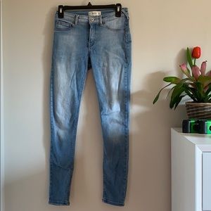 MANGO Light Wash Low Raise Jeans